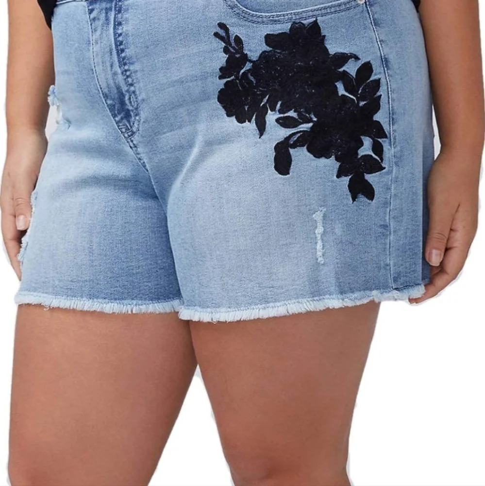 Lane Bryant Girlfriend Jeans Denim High Rise Stretch Shorts Size 22 NWT - Picture 1 of 11